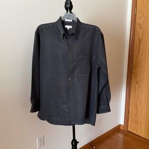 Pierre Cardin Mens Long Sleeve Dress Shirt Size L Black
